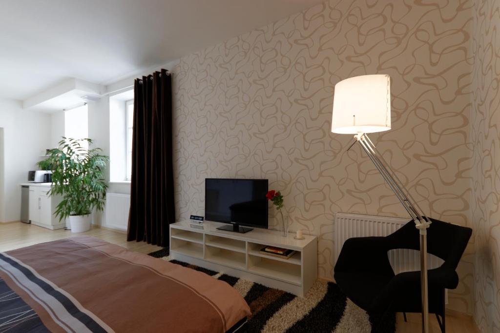 TV a/nebo společenská místnost v ubytování Atrium Apartments