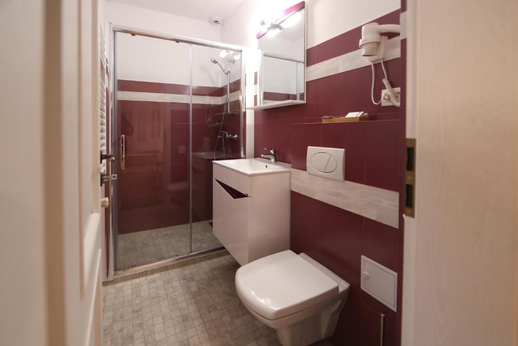Koupelna v ubytování Perla Sudului - Residence