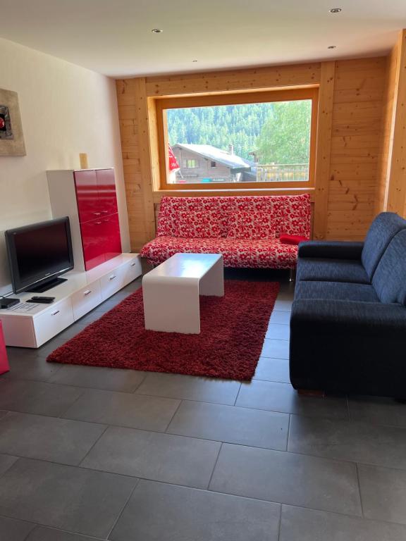 Χώρος καθιστικού στο Au Vieux Champex
