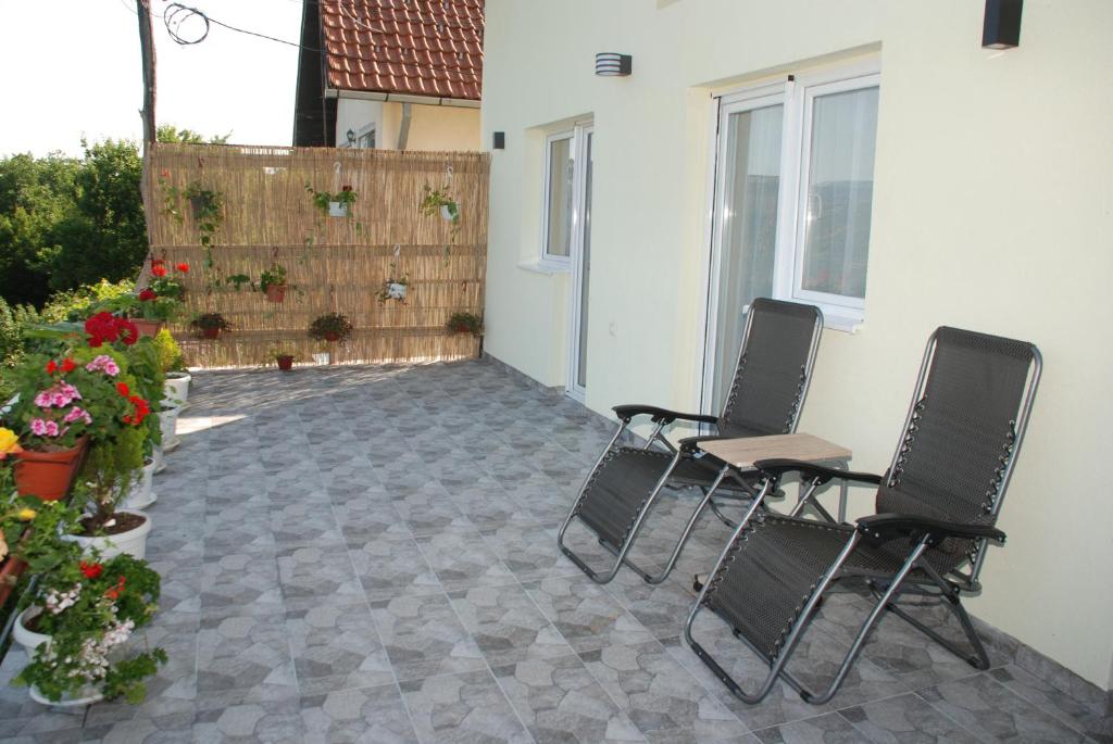 Balkón nebo terasa v ubytování Apartment Danubius