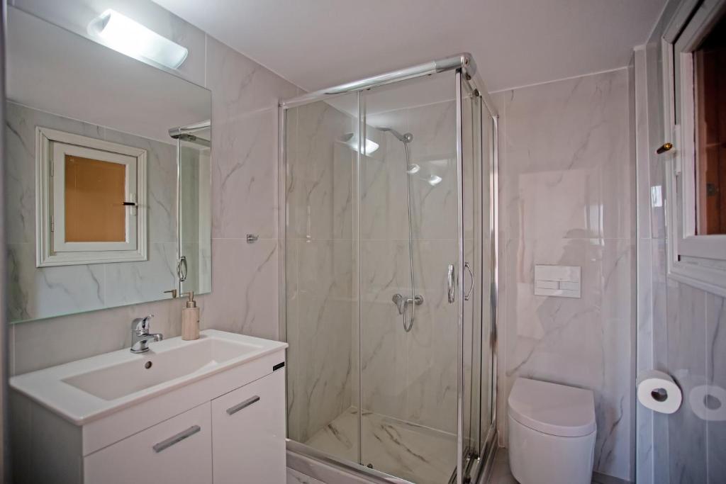 Koupelna v ubytování Villa Dimitra