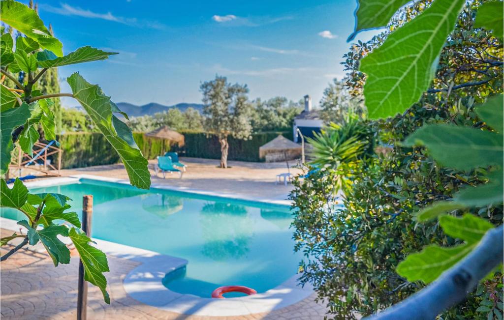 a swimming pool in a yard with trees at Cozy Home In Estepa With Kitchen in Estepa