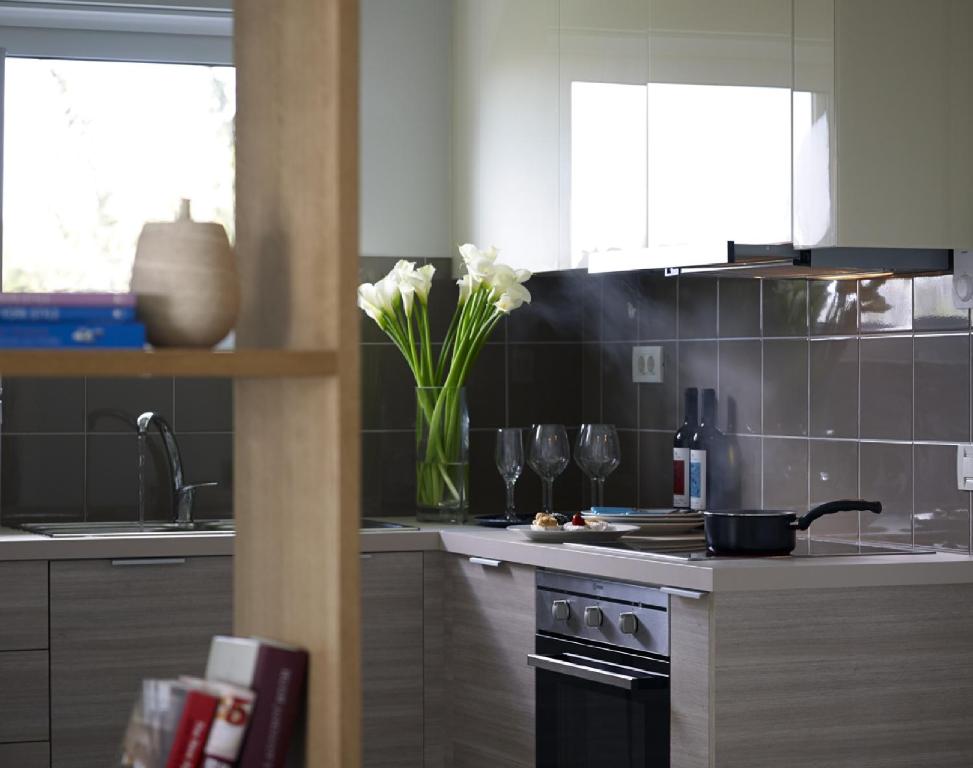 Een keuken of kitchenette bij Scale Suites