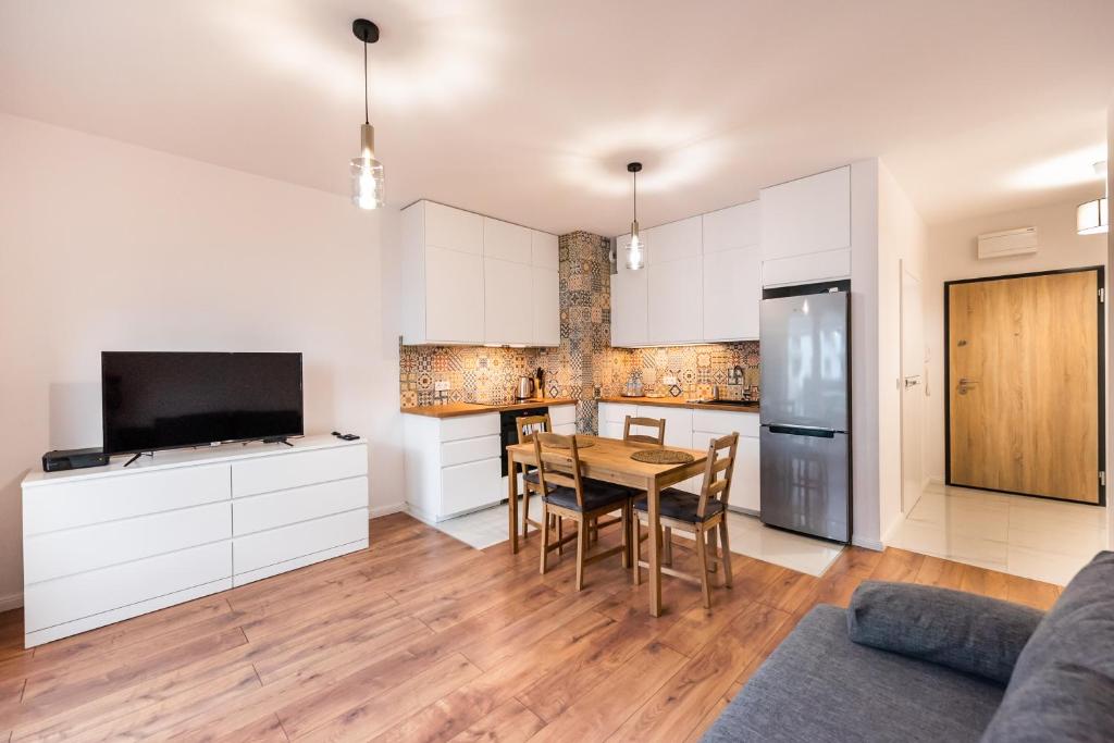 Kuchyňa alebo kuchynka v ubytovaní Saska Kępa Bright Apartament
