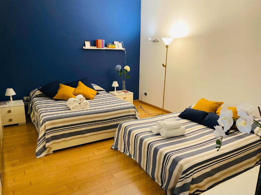 Posteľ alebo postele v izbe v ubytovaní Chiara Guest House 34 - M4 Metro blu