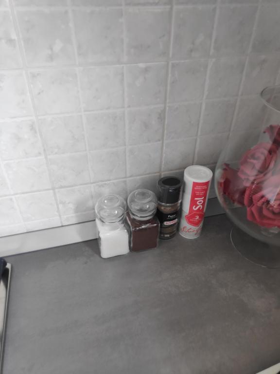 Příslušenství pro přípravu čaje a kávy v ubytování Apartman Ema