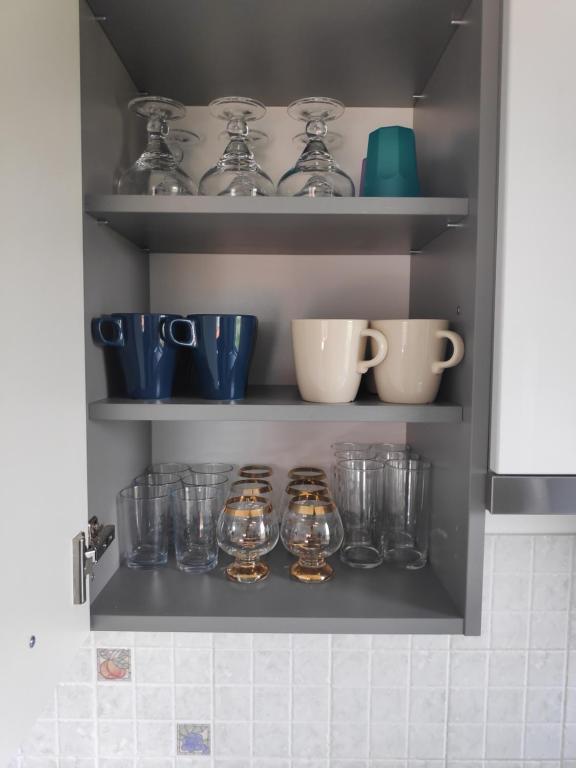 Kuchyň nebo kuchyňský kout v ubytování Apartman Ema