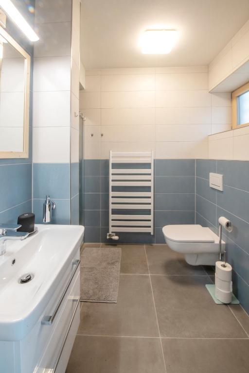 Koupelna v ubytování Apartmány U Jizery