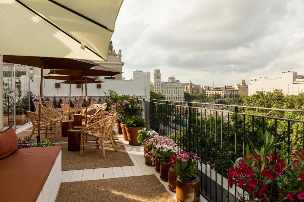Balkón nebo terasa v ubytování Yurbban Ramblas Boutique Hotel
