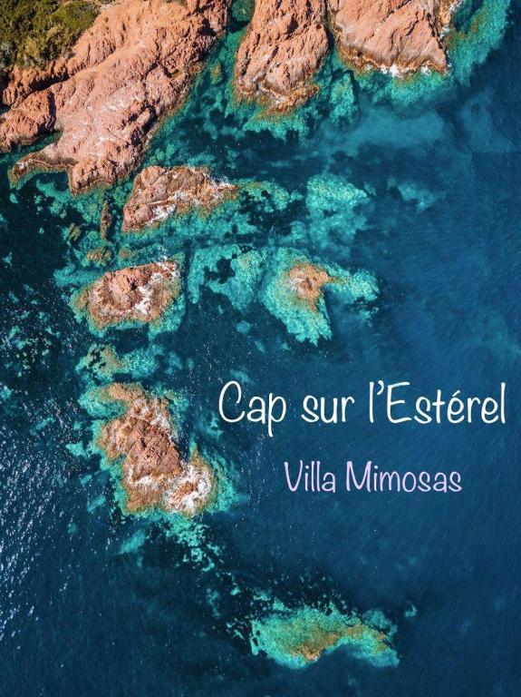une vue aérienne sur l'océan et un littoral rocheux dans l'établissement BOULOURIS, Grand Studio 2 à 4 personnes à 5min à pied des plages, à Saint-Raphaël