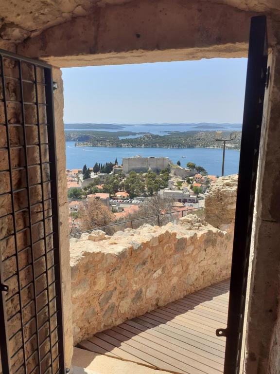 a view from the window of a building with a view at Apartment Marinero in Šibenik