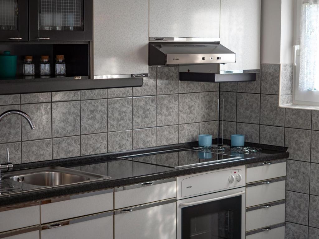 Kuchyň nebo kuchyňský kout v ubytování Apartments Rezek