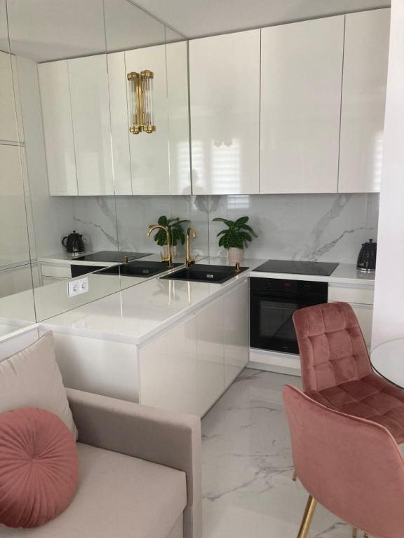 Kuchyňa alebo kuchynka v ubytovaní Apartamenty Parkowe B18