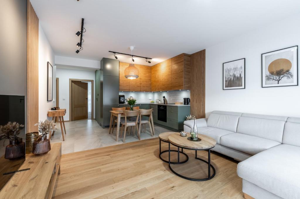Kuchyňa alebo kuchynka v ubytovaní WILANESKA Apartament Olimpijska Szczyrk