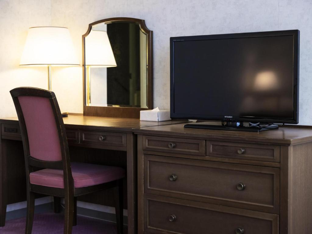 TV a/nebo společenská místnost v ubytování Ariston Hotel Kobe