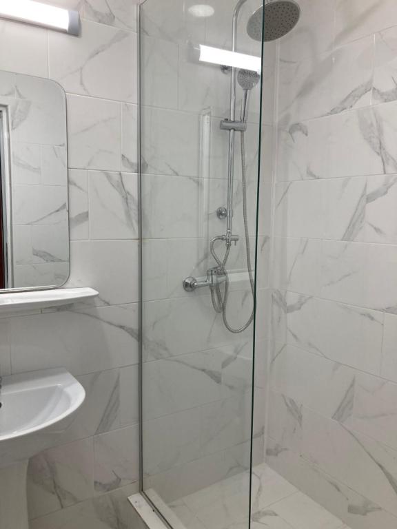 Koupelna v ubytování Hotel Violeta