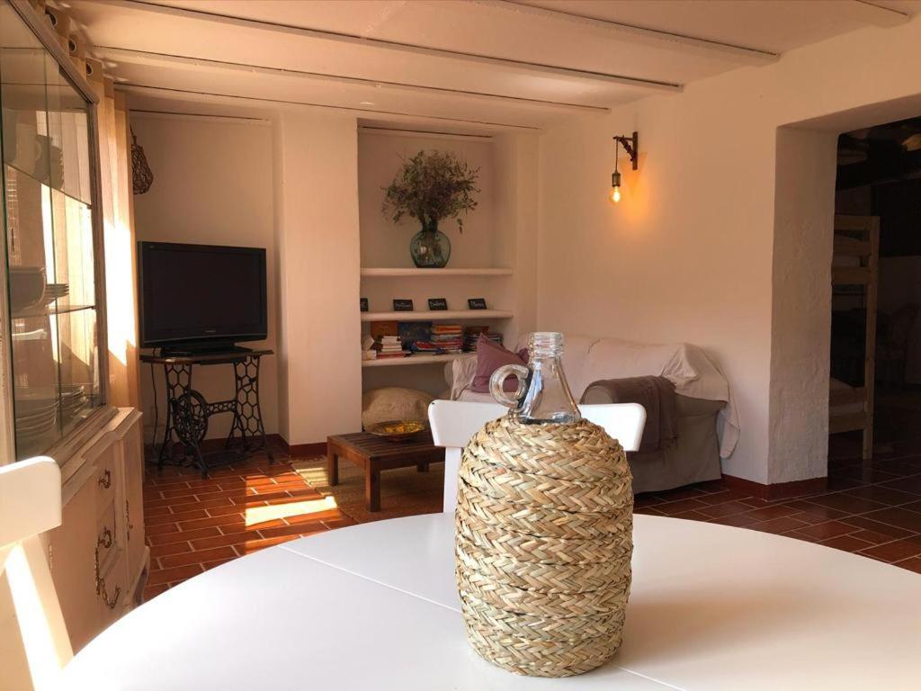 A television and/or entertainment centre at Cal Tató Apartament