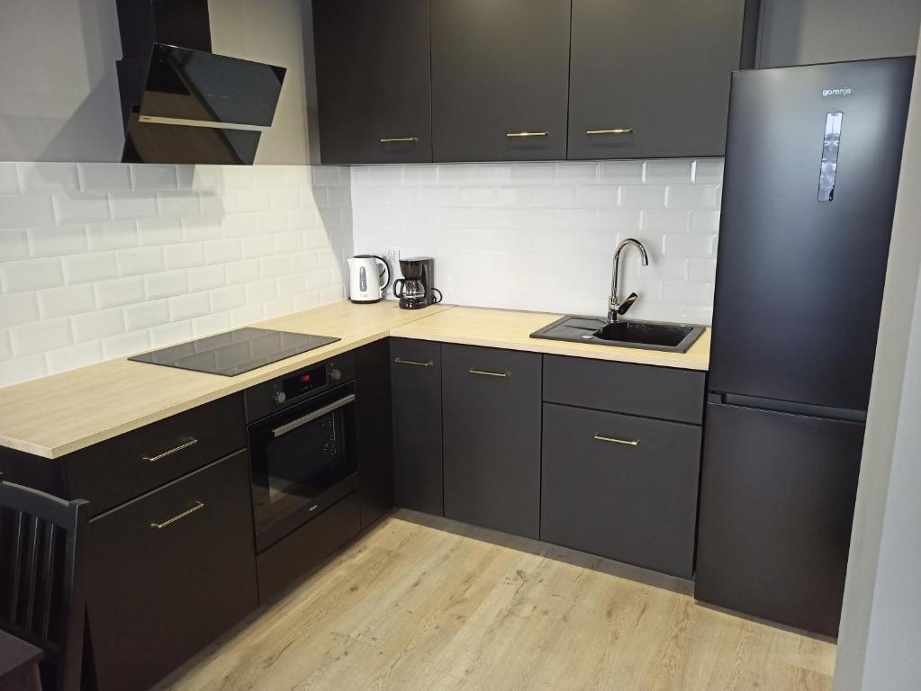 Kuchyňa alebo kuchynka v ubytovaní Apartament Letnicka, Nowy, 950m od morza