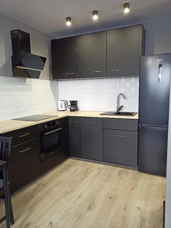 Kuchyňa alebo kuchynka v ubytovaní Apartament Letnicka, Nowy, 950m od morza