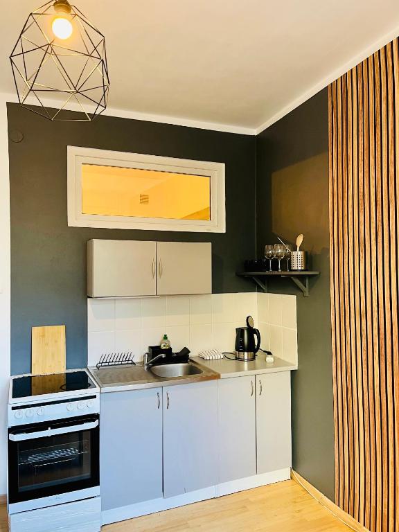 Kuchnia lub aneks kuchenny w obiekcie Apartament Metro Center - Gdynia Centrum