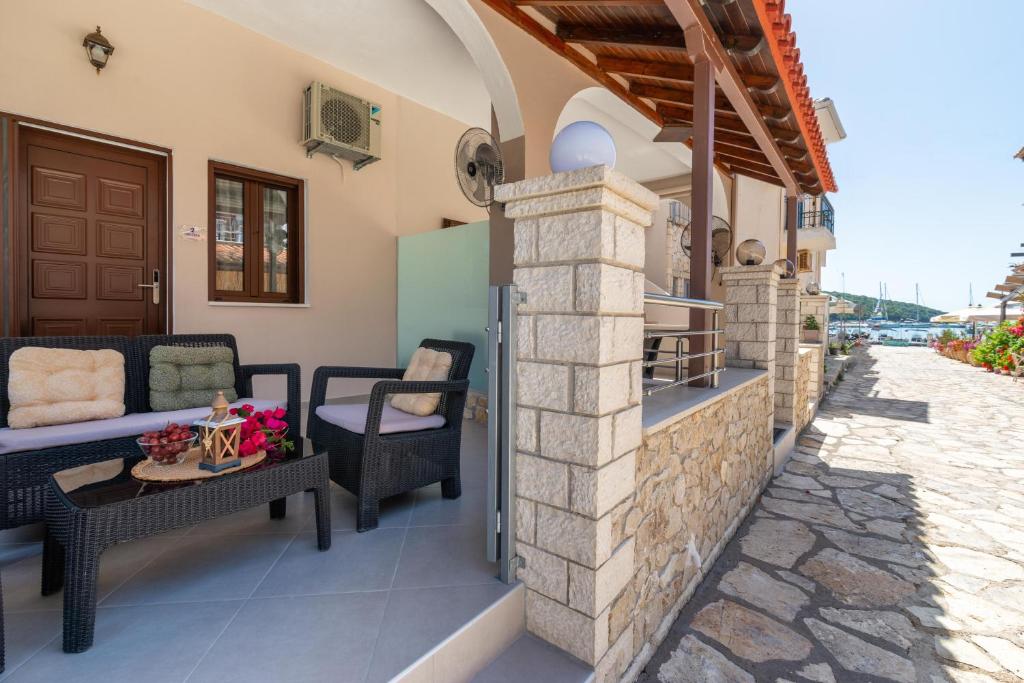 Balkón nebo terasa v ubytování Virvilis Apartments