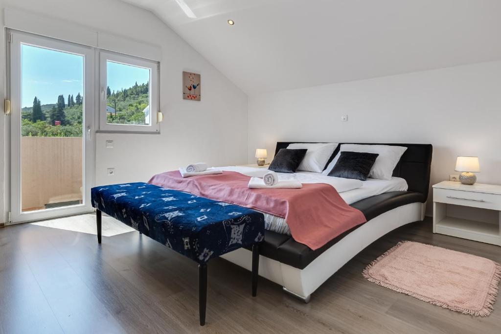 Posteľ alebo postele v izbe v ubytovaní Apartman ViEw