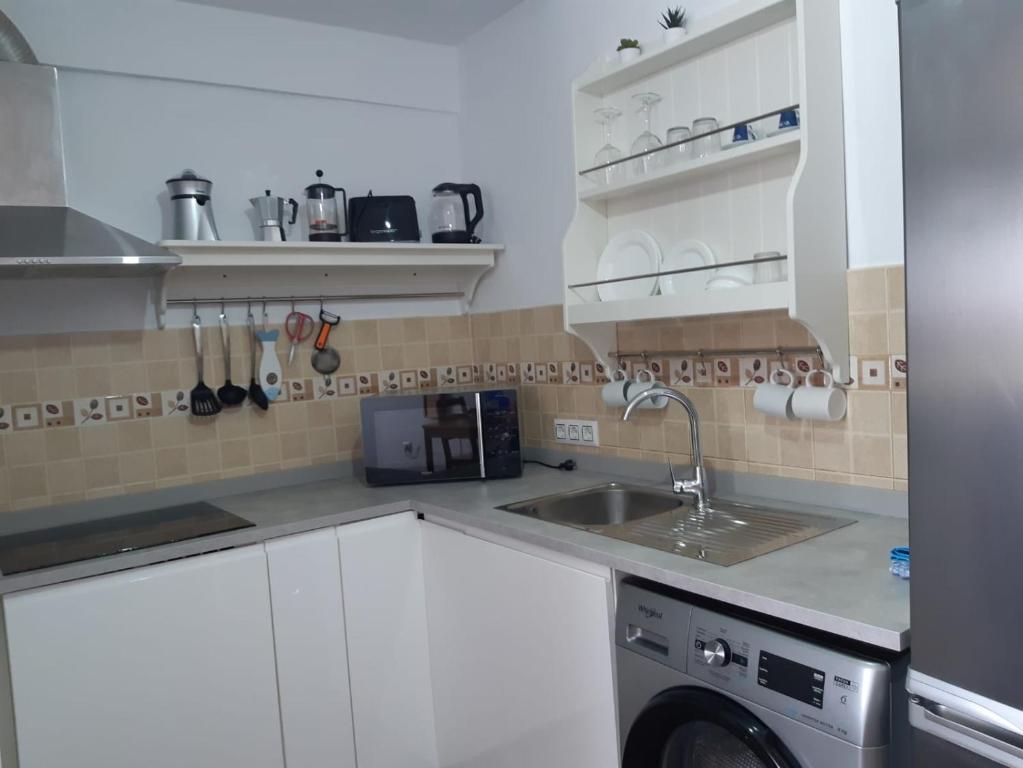 Kuchyň nebo kuchyňský kout v ubytování Apartamentos Cotillo Family