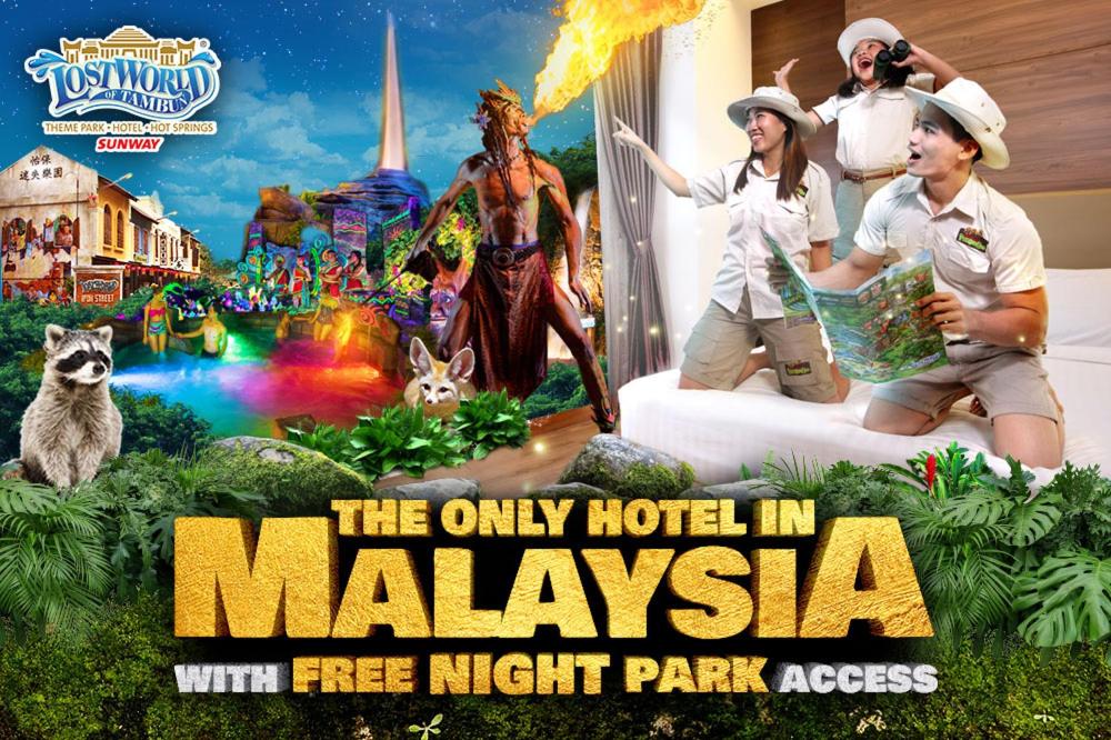 a poster for the only hotel in malaysia with a free night park access at Sunway Lost World Hotel in Ipoh