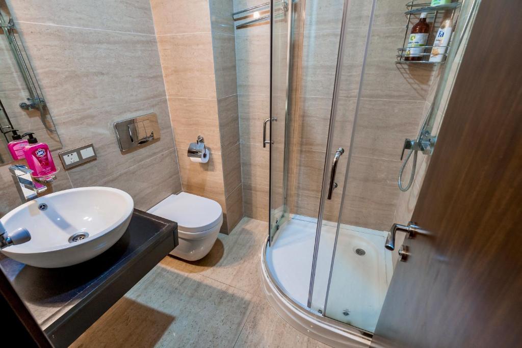 Koupelna v ubytování Studio Apartment NFT New Gudauri 215