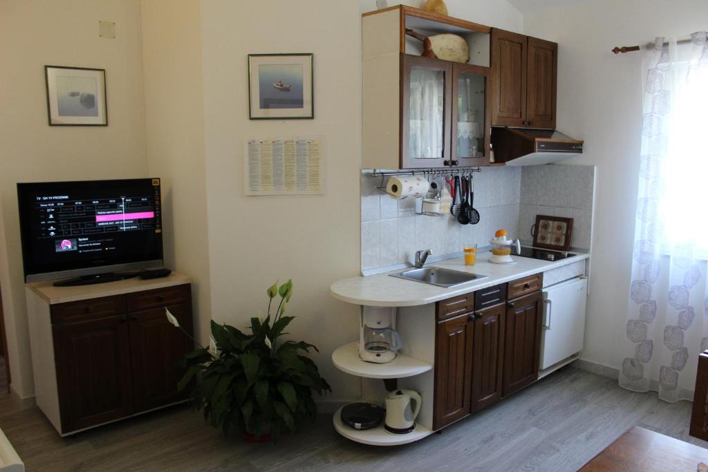 Kuchyň nebo kuchyňský kout v ubytování Apartment BenTen