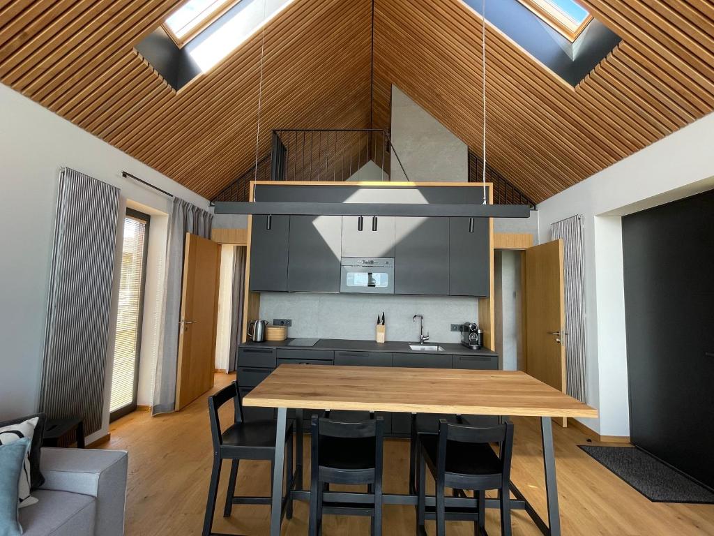 Kuchyň nebo kuchyňský kout v ubytování Apartamenty Nero