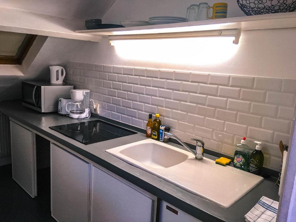 Kuchyňa alebo kuchynka v ubytovaní Le Chaudron d'Or - 41m2 - Hyper Centre - Mezzanine - Clim - WIFI HD