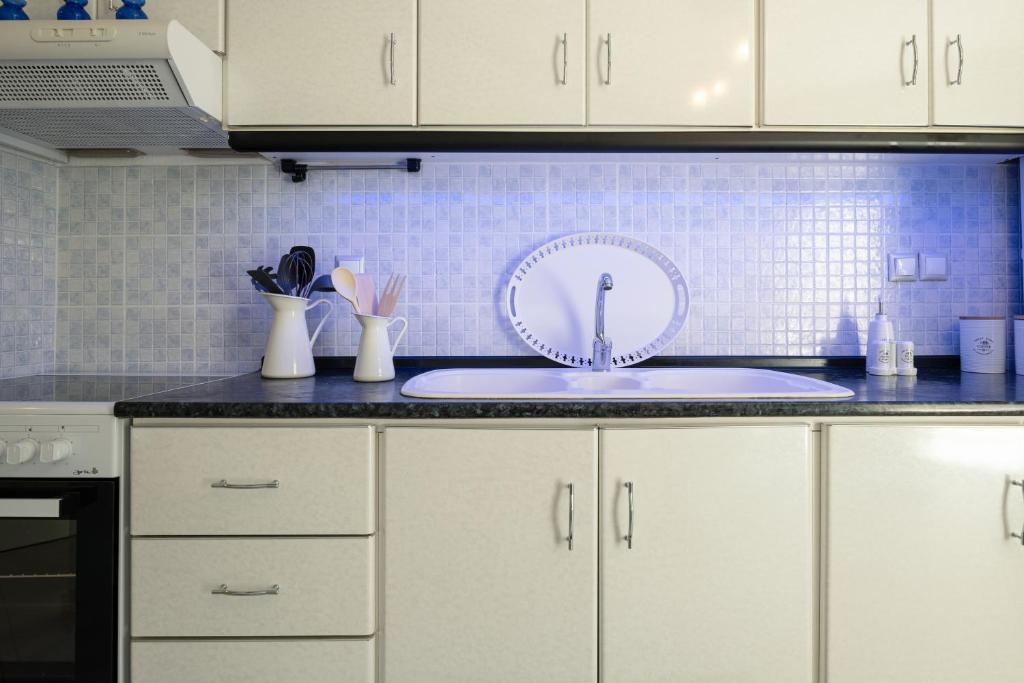 Kuchyň nebo kuchyňský kout v ubytování Leonardo Apartamente