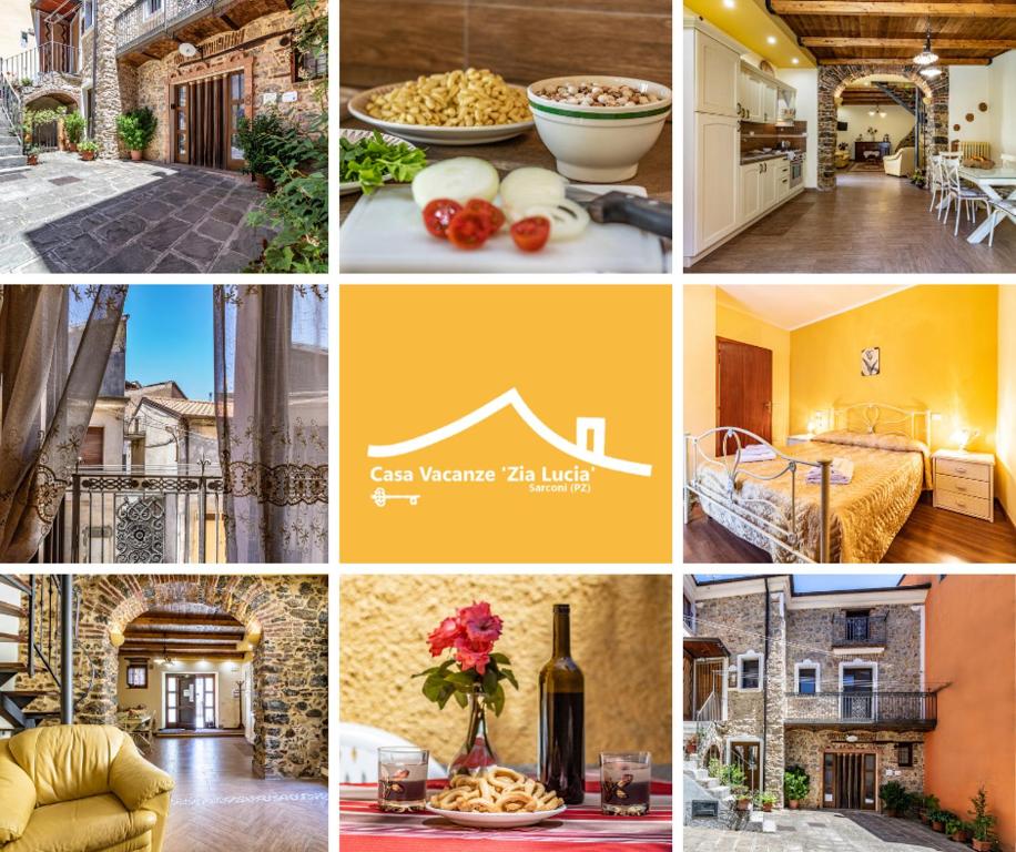 a collage of pictures of a house and a room at Casa Vacanze 'Zia Lucia' in Sarconi