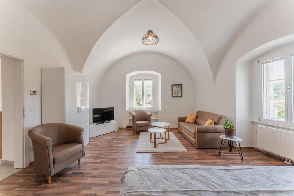 Posezení v ubytování Ferienwohnungen im Kloster