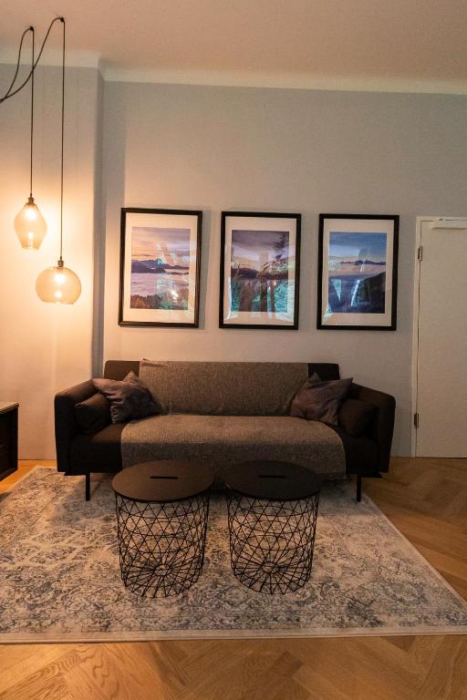 Posezení v ubytování Apartment in historischer Villa mit Parkplatz