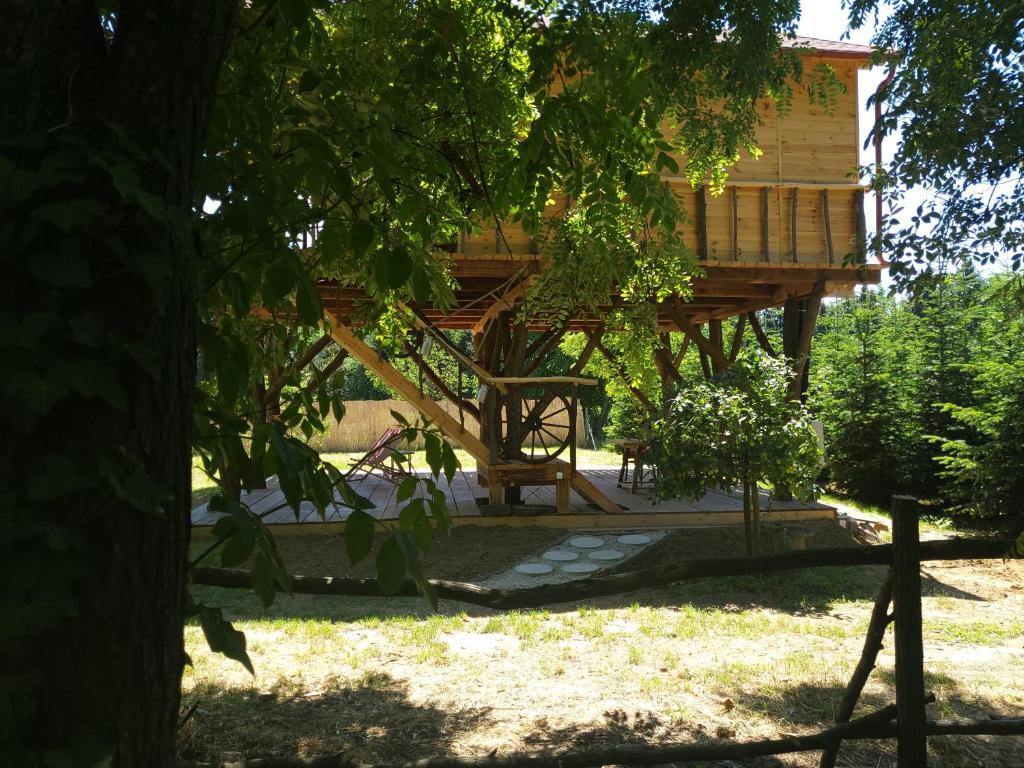 Vonkajšia záhrada v ubytovaní EHM Baumhaus Chalet