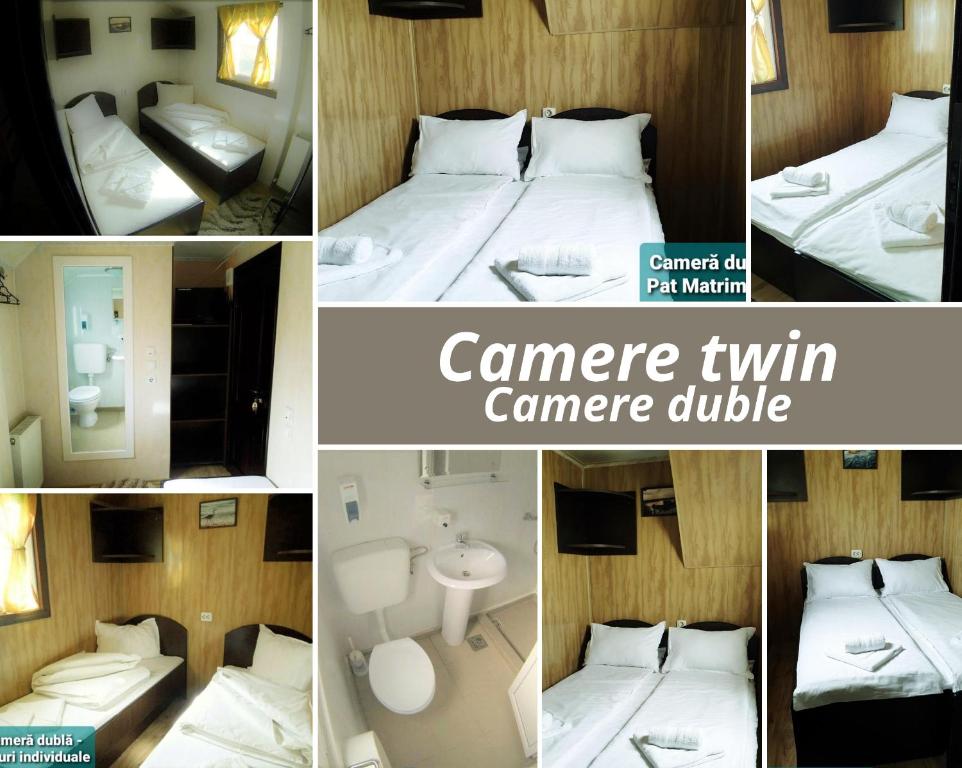 Кровать или кровати в номере Hotel Restaurant Plutitor Delta Ways