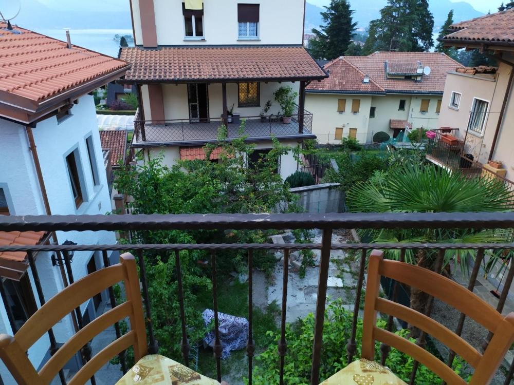 a view from the balcony of a house at Casa Nicolò Vista Lago in Stresa