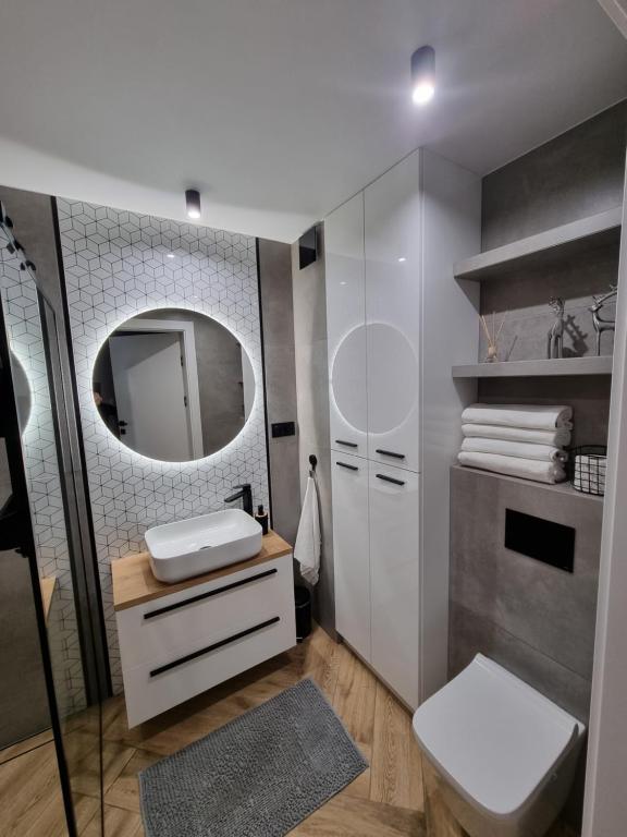 Koupelna v ubytování Apartament Wiślańskie Skije