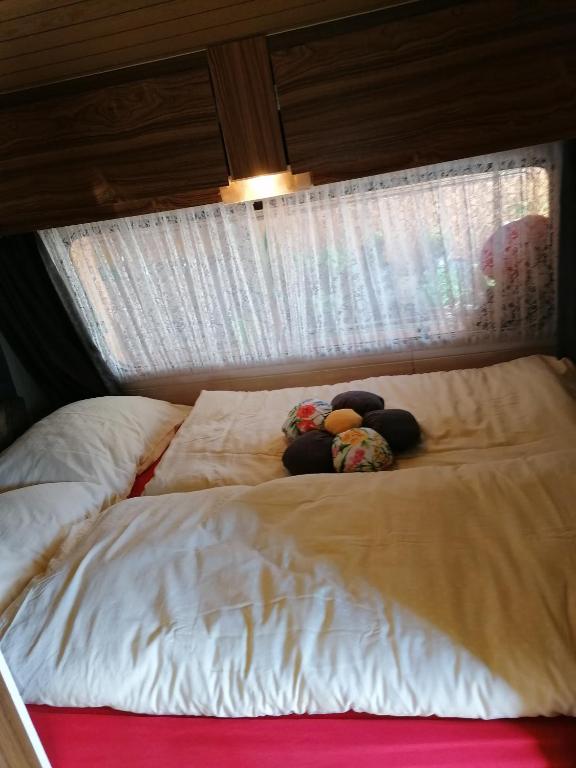 Postel nebo postele na pokoji v ubytování GLAMPING HOUSE RANČ LUŽE