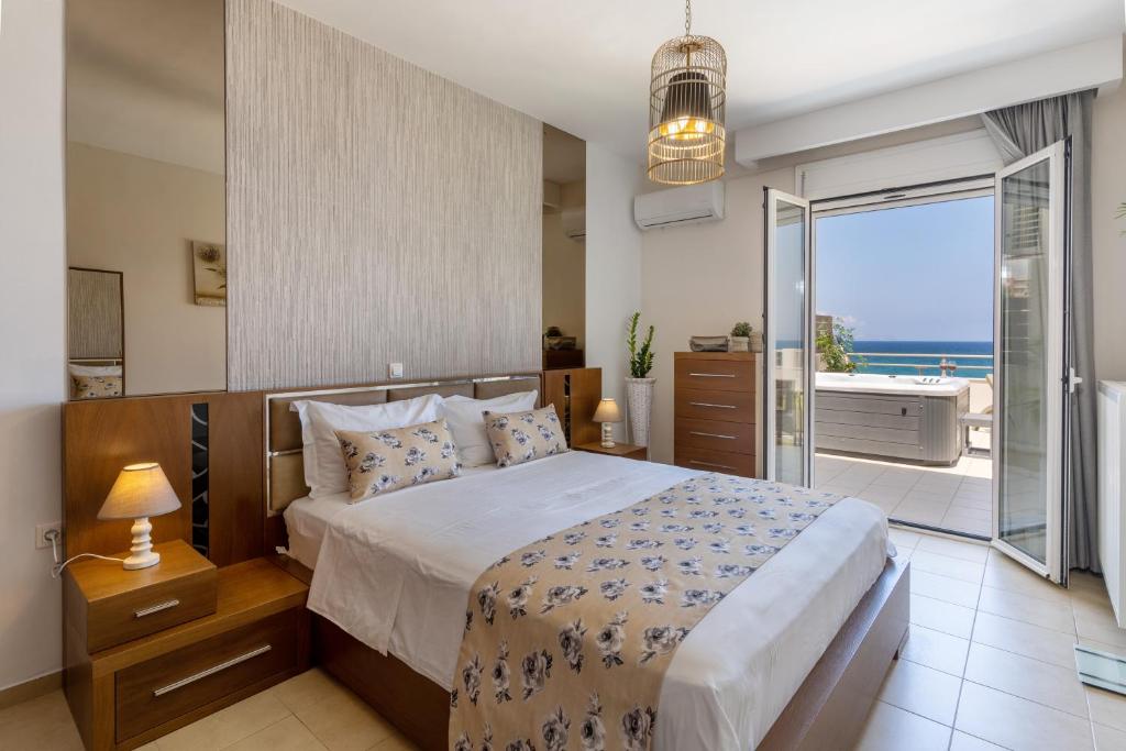 Posteľ alebo postele v izbe v ubytovaní View Sea Apartment