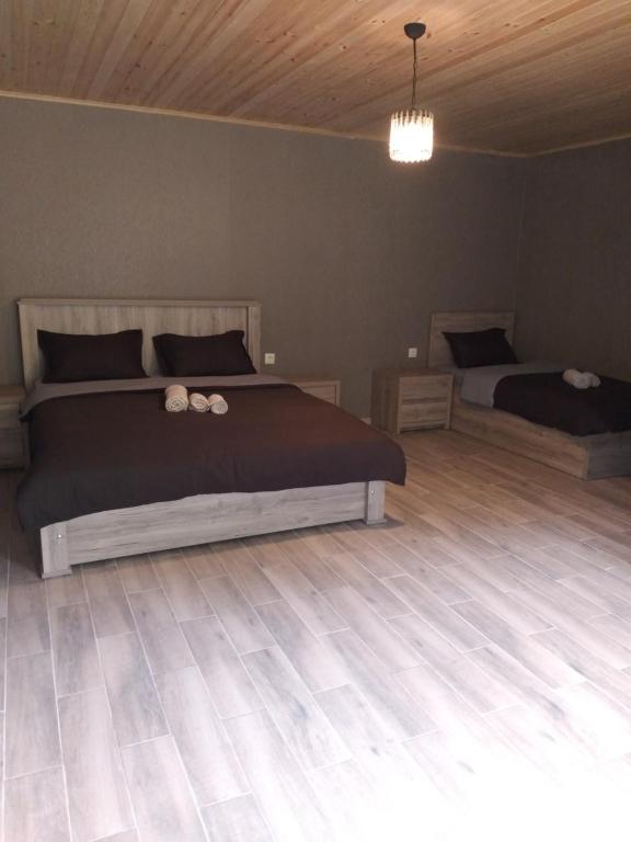 Postel nebo postele na pokoji v ubytování Nikolozi
