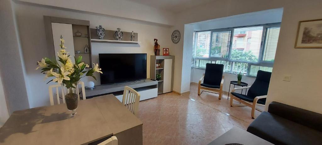 Televízia a/alebo spoločenská miestnosť v ubytovaní Apartamento Velázquez
