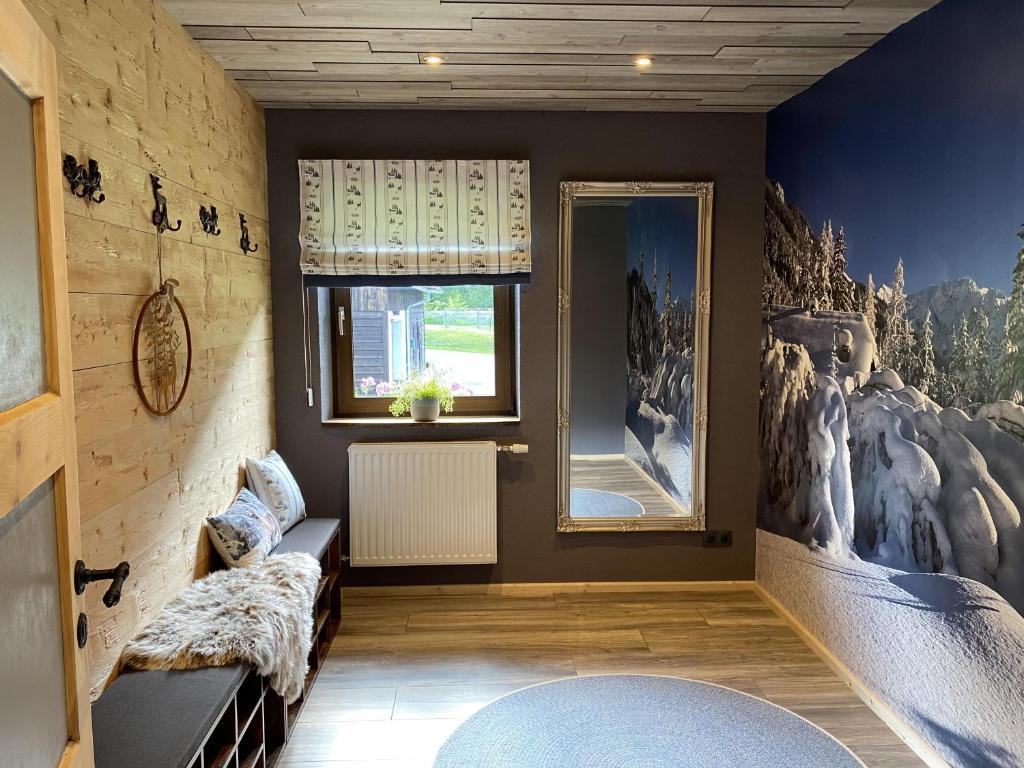 Voodi või voodid majutusasutuse Chalet am Weißenbach toas
