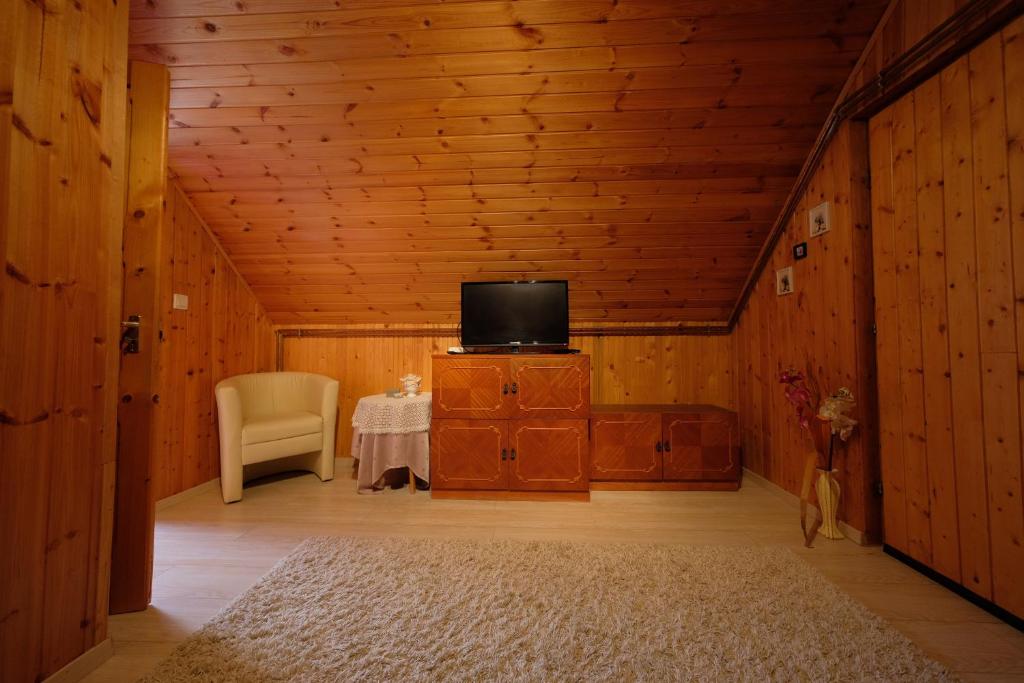 Telewizja i/lub zestaw kina domowego w obiekcie Panoráma Nyaraló