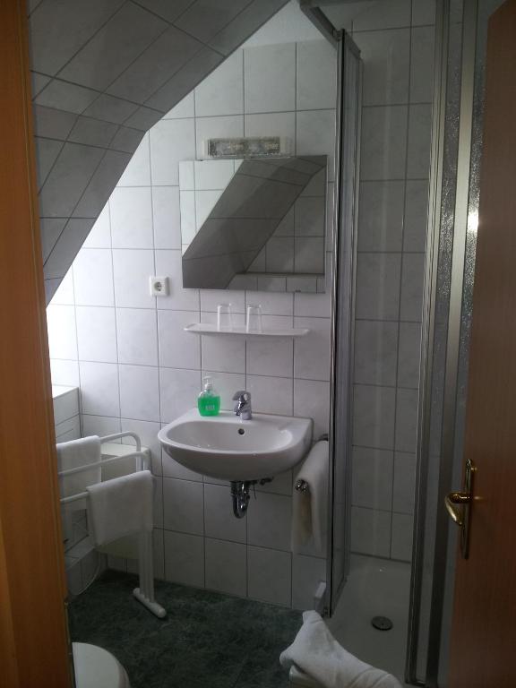 Koupelna v ubytování Bootshaus Neustrelitz