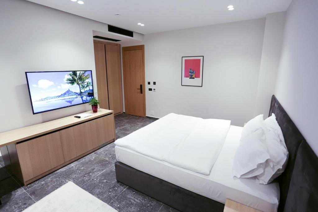 TV a/nebo společenská místnost v ubytování HOTEL 12