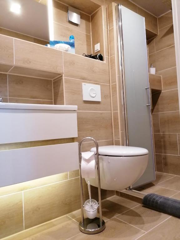 Koupelna v ubytování Klein Haus 12A
