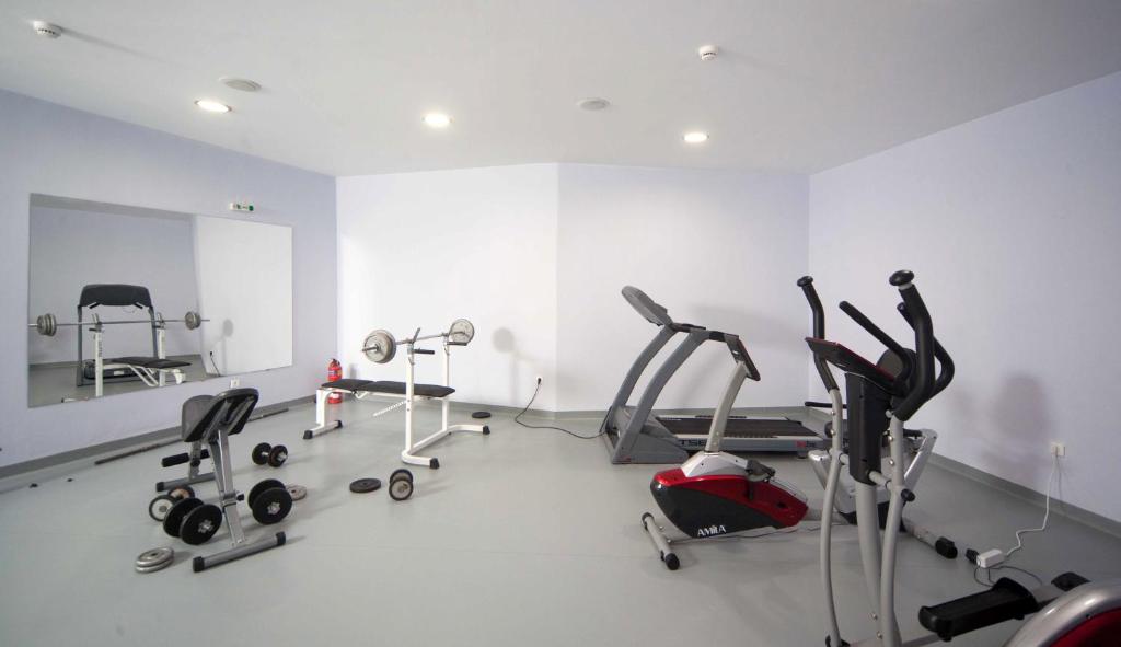 Fitness centrum a/nebo fitness zařízení v ubytování Delfinia Hotel